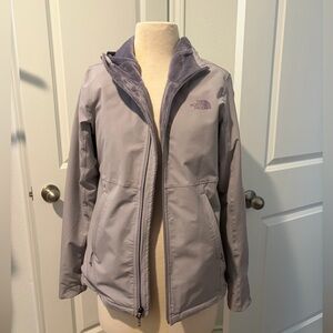 The North Face Women’s Fleece Lined Softshell Jacket Lavender Hooded Size S